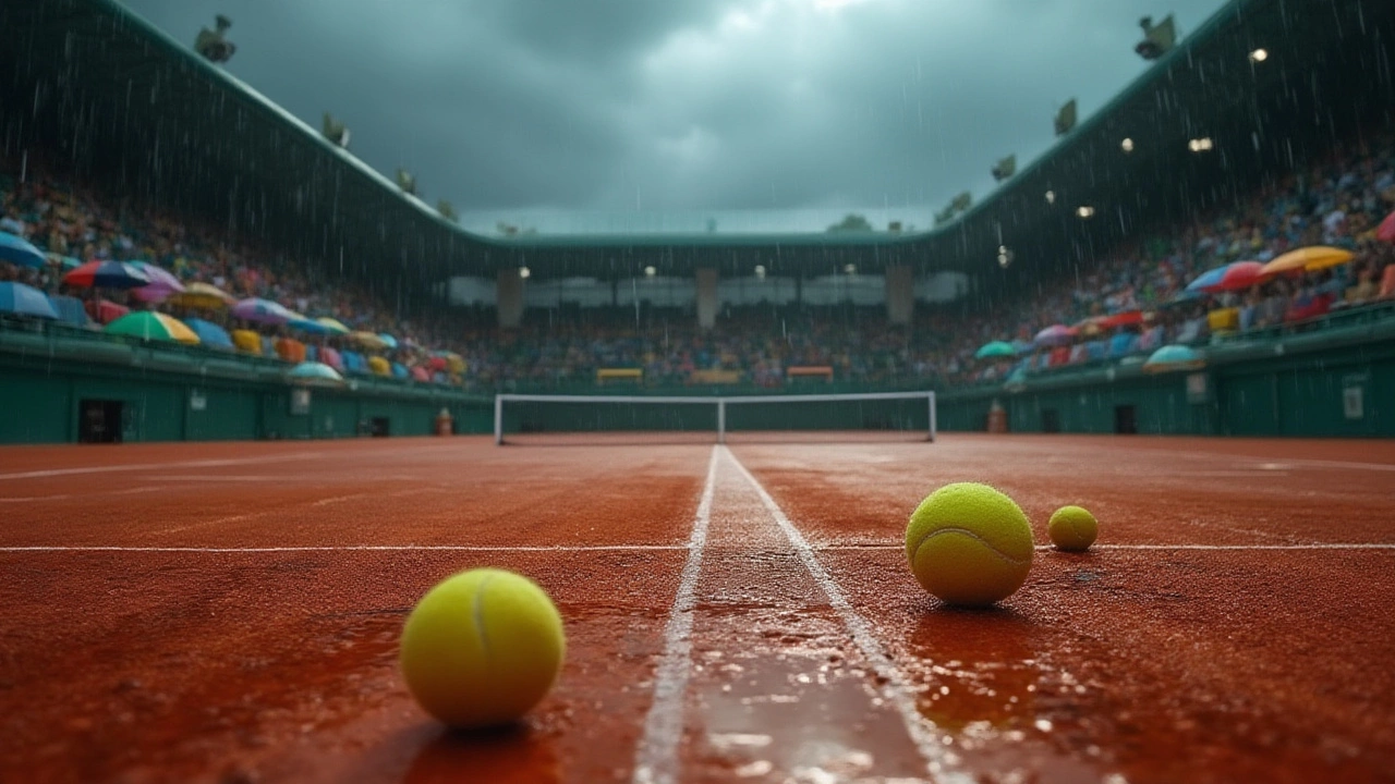 Cosa succede se una partita di tennis viene interrotta dalla pioggia: regole, curiosità e scenari reali